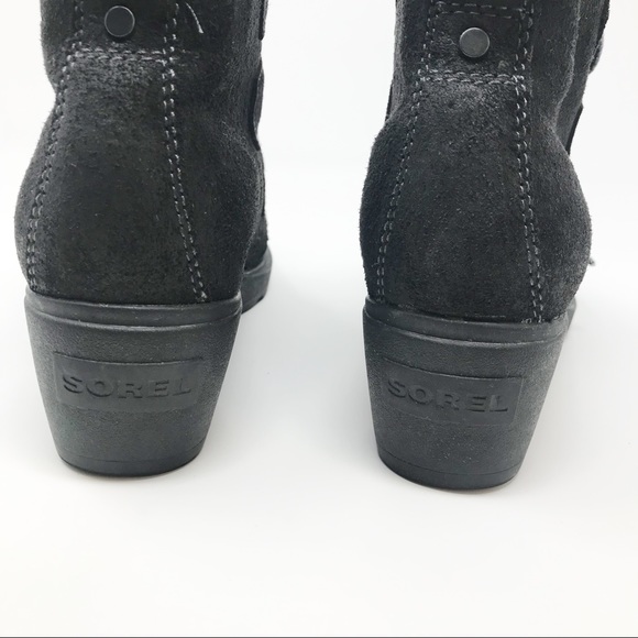 Sorel Toronto Waterproof Leather Suede Lace Up Wedge Snow Winter Boots 7.5 black - Picture 10 of 14
